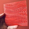Tribal Flow Wave Patterned Design Etched Rubber Stamp for Polymer