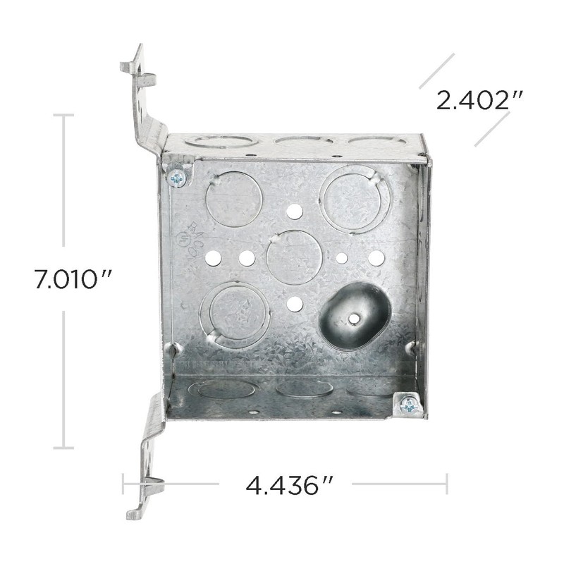 Hubbell-Raco 8235 2-1/8-Inch Deep, 1/2-Inch and 3/4-Inch Side Knockouts, Wood/Metal