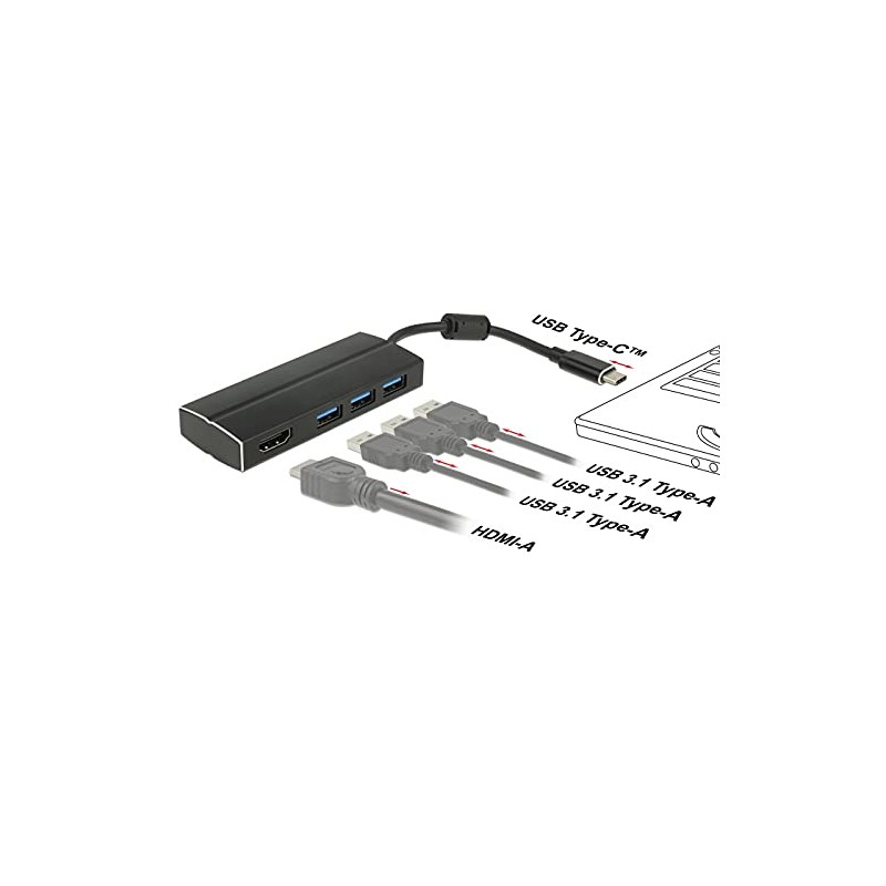 DeLOCK 63931 interface hub USB 3.0 (3.1 Gen 1) Type-C