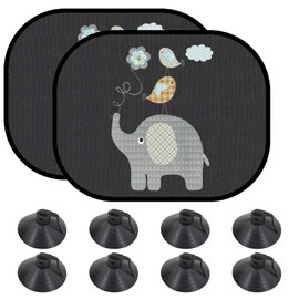 FunnAura 2 Pcs Car Sun Shade for Baby, Universal Car Window Shades for Blocking Heat UV Rays Sun Glare (44 X 36 cm)