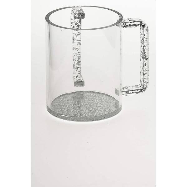 Legacy Judaica Lucite Wash cup withSilver Flakes in handles and