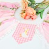 Funny Goose High Chair Banner for Girls, Pink 1st Birthday