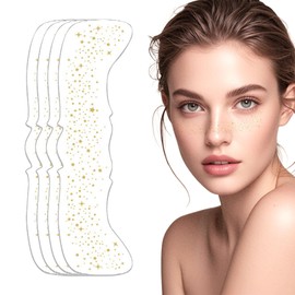 Pack of 4 Glitter Freckles, Face Glitter Freckles Tattoo Gold Tattoos Women's Glitter Face Fake Sparkle Freckle Patches Face Tattoo Sticker Waterproof Makeup Stickers for Women (Gold)