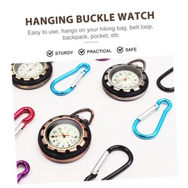 Gatuida Clip on Backpacker Watch Digital Display Red Bronze Carabiner Hook Fashionable for Hiking Camping Random Color