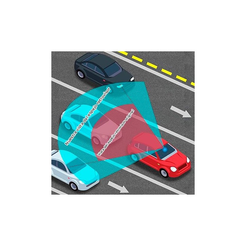Timotech Espejo Retrovisor para Auto,Espejo Retrovisor Panoramico, Retrovisor para Auto,