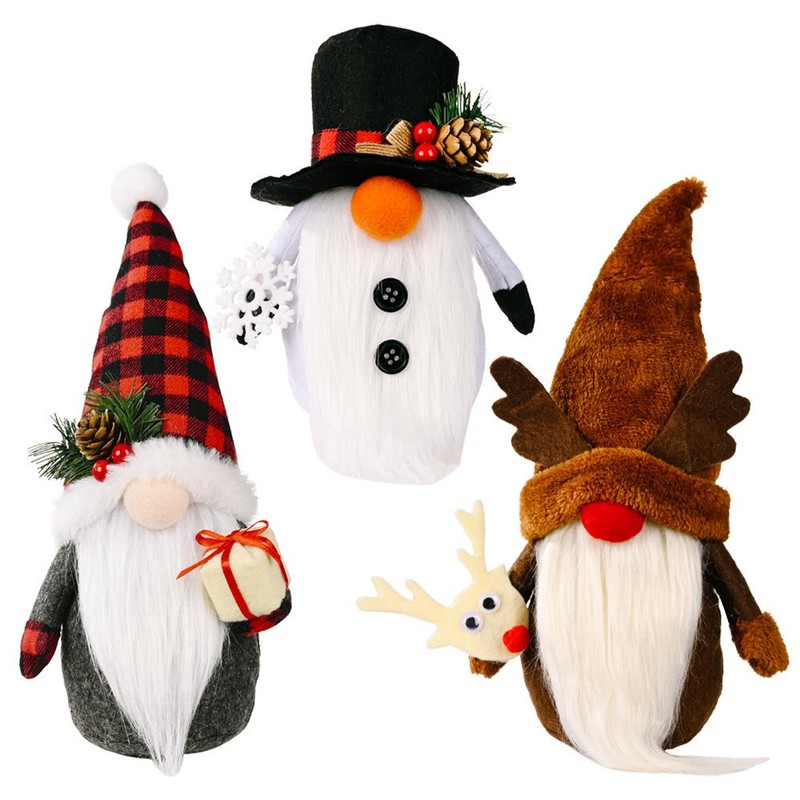 3 Pcs Christmas Gnomes Plush Doll Swedish Gnomes Christmas Decorations