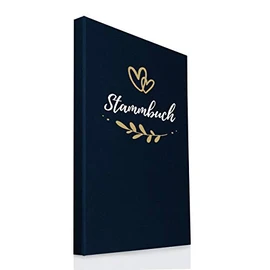 Hochzeitideal Family register DIN A4 'Fiore' linen (dark blue)