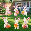 Heyigrow Easter Bunny Decorations Yard Signs Colorful Backdrop with Stakes