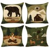 Best Gifts Set of 4 Throw Pillow Cover Bear Adventure