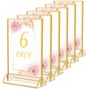HIIMIEI Acrylic Sign Holders 4x6, Double Sided Gold Frames, Clear
