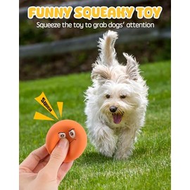 SCHITEC - Juguetes chirriantes para perros, juguete interactivo de goma de látex, bolas de juego suaves para cachorros y perros pequeños