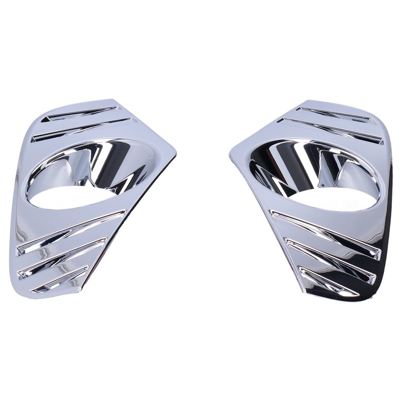 Pair Chrome Front Fog Light Cover Lamp Trims Paste Mounting