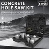34PCS Concrete Hole Saw Kit, 30-110mm Masonry Drill Bits with