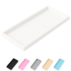 Mriluvy Vanity and Bathroom Tray, 11.8" ABS Countertop Organizer,Waterproof Vanity Tray for Toilet Tank,Perfume,Soap,Keys,Bathroom Accessories,Kitchen and Bath Trays,Non Slip Small Trays,White