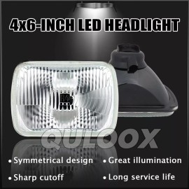 QULOOX For Buick Regal Grand National 1984-1987 4PCS 4X6" LED Headlights Hi-Lo Beams A+