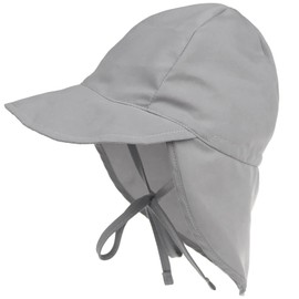 Malaxlx Baby Sun Hat Grey Summer Hat Toddler Peaked Cap with Neck Protection and Ties Hat Flapper UV Protection Beach Hat for 3-18 Months Girls Boys