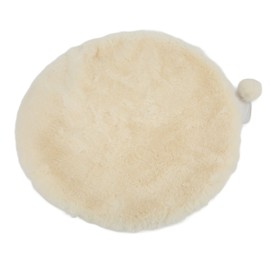 Round Pet Sleeping Mat Warm Comfy Round Pet Bed Mat with Small Ball for Indoor Outdoor45cm / 17.7in Diameter Cheese White