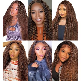Brown Curly Bundles Human Hair Ombre Dark Brown Deep Wave Bundles 10 12 14 Inch Highlight Loose Deep Wave Bundle With Natural Texture P430 Remy Hair Extensions