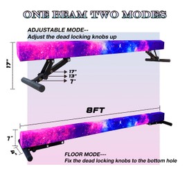 FC FUNCHEER 8FT Folding Balance Beam -Gymnastics Beam -Wood core Floor Beam - Anti-Slip Bottom -Faux Suede Cover -Stainless Hinge and Carrying Bag for Kids Training at Home …