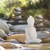 Relaxdays 2 x Buddha Figurine Sitting, 17 cm High, Garden