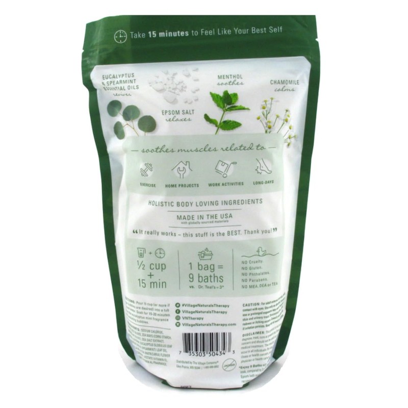Village Naturals Aches + Pains Muscle Foam Soak Salts 2.25Lbs