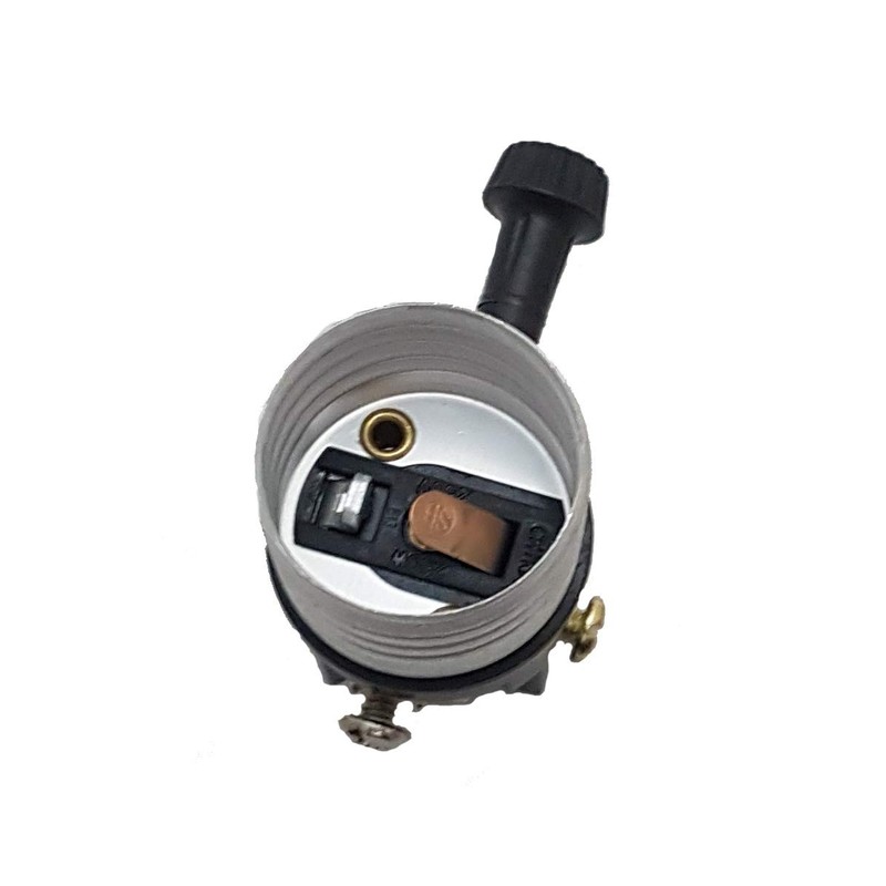 B&P Lamp® Nickel Plated Socket with Matching Cord Set and