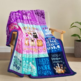 Rnmkertio Dog Gifts Blanket for Women, Dogs Lovers Gifts for Women, Best Dog Mom Throw Blanket 50"x40"