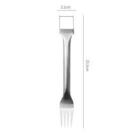 Unbranded Watermelon Slicer Cutter 2-in-1 Fork Stainless Steel Fruit Cutting Artifact Tool - 1 PC