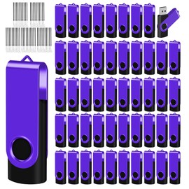 EASTBULL 4GB USB Flash Drive 50 Pack with Lanyards - USB 2.0 Jump Drive for Storage and Backup - Purple 50PCS