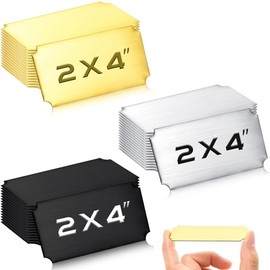 Therwen - 30 placas de identificación con grabado láser de acero inoxidable cepillado, placa pers...