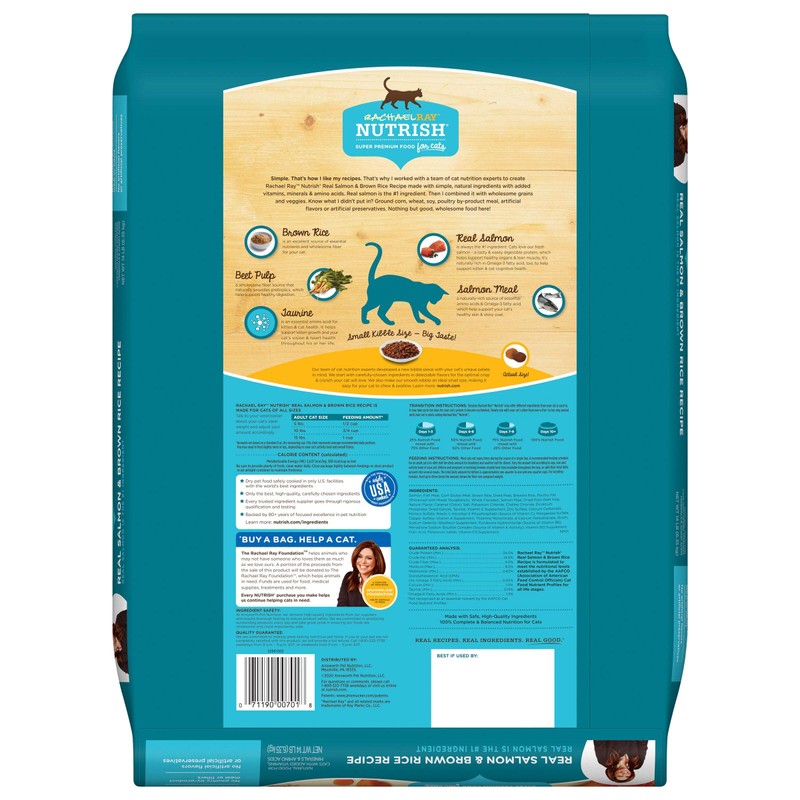 Rachael Ray Nutrish Premium Natural Dry Cat Food, Real Salmon