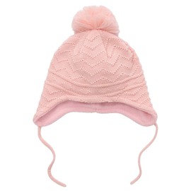 Foruhoo Baby Winter Hat Girls & Boys Knitted Beanie Warm Hat with Ear Flaps, Polar fleece: pink