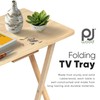 PJ Wood Rectangular Folding Portable TV Snack Serving Tray Table,