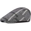 Mens Adjustable Plaid Newsboy Cabbie Golf Beret Flat Hat Cap