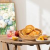 Whalehub Natural Rattan Round Fruit Basket Bowls, Hand Woven Decor