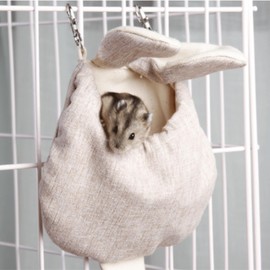 Sugar Gliders Sleeping Pouch Snuggle Cage Hanging Bed House for Squirrels Marmosets Rats Hamster Small Pets (Coffee,Large)