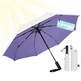 LILAC UV Sun Umbrella for Sun Protection & Rain, Compact Travel Windproof Folding, Refined craftsmanship, Auto Open/Close, 42" Canopy with color coating, UPF 50+ UV Blocking, TSA Approved