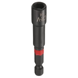 sourcing map Nut Driver Drill Bit 1/4 Inch Socket 1/4" Hex Shank 3" (65mm) Long Magnetic 6-Point Sockets Quick Change Phosphated CR-V Steel Bolt Setters for Power Drill Drivers, Black
