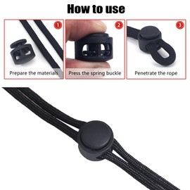 Niuhong 40 Pcs Spring Cord Locks Closure Cord Ends Cord Ends Cord Lock Cord Clamp Cord End Caps Quick Release Laces Clothing Backpacks Sun Hat