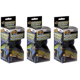 Zoo Med 3 Pack of Moonlite Reptile Terrarium Bulbs, 100 Watts
