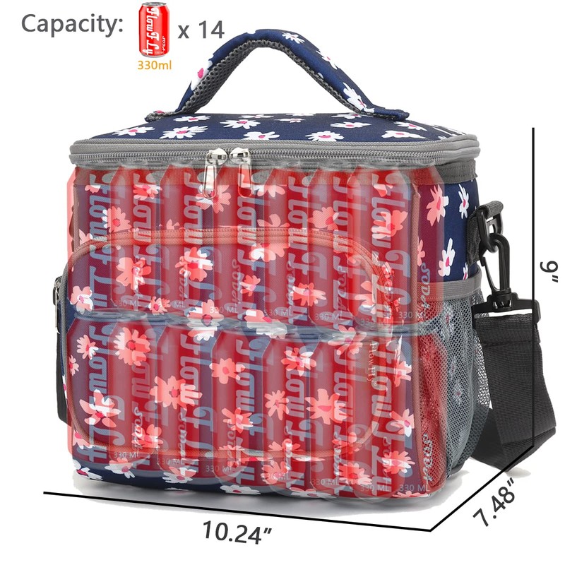 FlowFly Insulated Reusable Lunch Bag Adult Large Lunch Box for