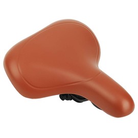 Bigsized Comfort Bike Seat - Most Comfortable Replacement Bicycle Saddle - Universal Fit for Exercise Bike and Outdoor Bikes - Suspension Wide Soft Padded Bike Saddle (8038-Brown)