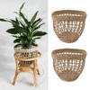 2PCS Woven Basket Handwoven Sea Grass Storage Basket for Flower
