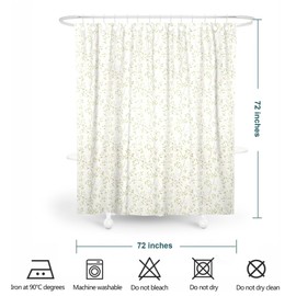 Shower Curtain for Bathroom,Elegant Floral Fabric Cloth Shower Curtains for Morden Bathroom Decor,Fabric Waterproof Bathroom Curtain with 12 Hooks,180 x 180 cm (Natalie Sage)