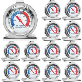 12 Pack Refrigerator Freezer Thermometer Large Dial Fridge Thermometer with Dual-Scale -30~30°C/-20~80°F for Freezer Refrigerator Cooler