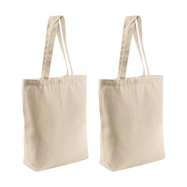 2 Pcs Tote Bags Multi-Purpose Reusable Blank Canvas Bags Use For Grocery Shopping Bags,DIY Gift Bags