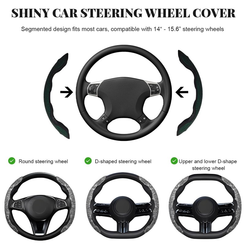 BWBWND 2 PCS Steering Wheel Cover, Segmented Car Wheel Covers