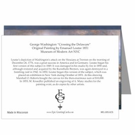 8 Vintage Greeting Cards of George Washington Crossing the Delaware by Emanuel Leutze, Museum Modern Art-c1851.