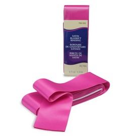 Berry Sorbet Satin Blanket Binding Tape 2" x 4 3/4 Yards – Single Fold Satin Quilt Binding for Blanket Edges, Glossy Polyester Trim for Sewing, Quilting, Baby Blankets, Crafts, and Fabric Projects