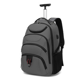 Boavan Rolling Backpack,Wheeled Backpack (Grey)